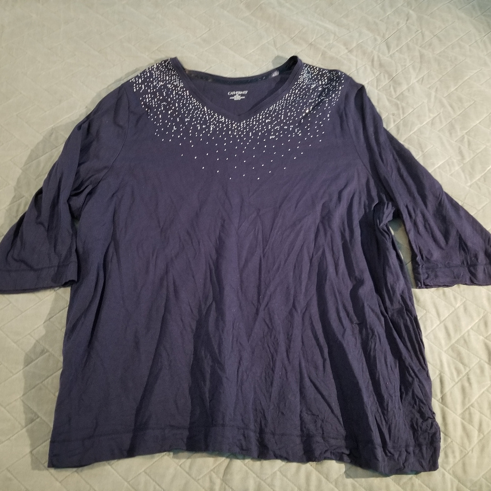Sparkle 3/4-Length Sleeve Sparkle Shirt
